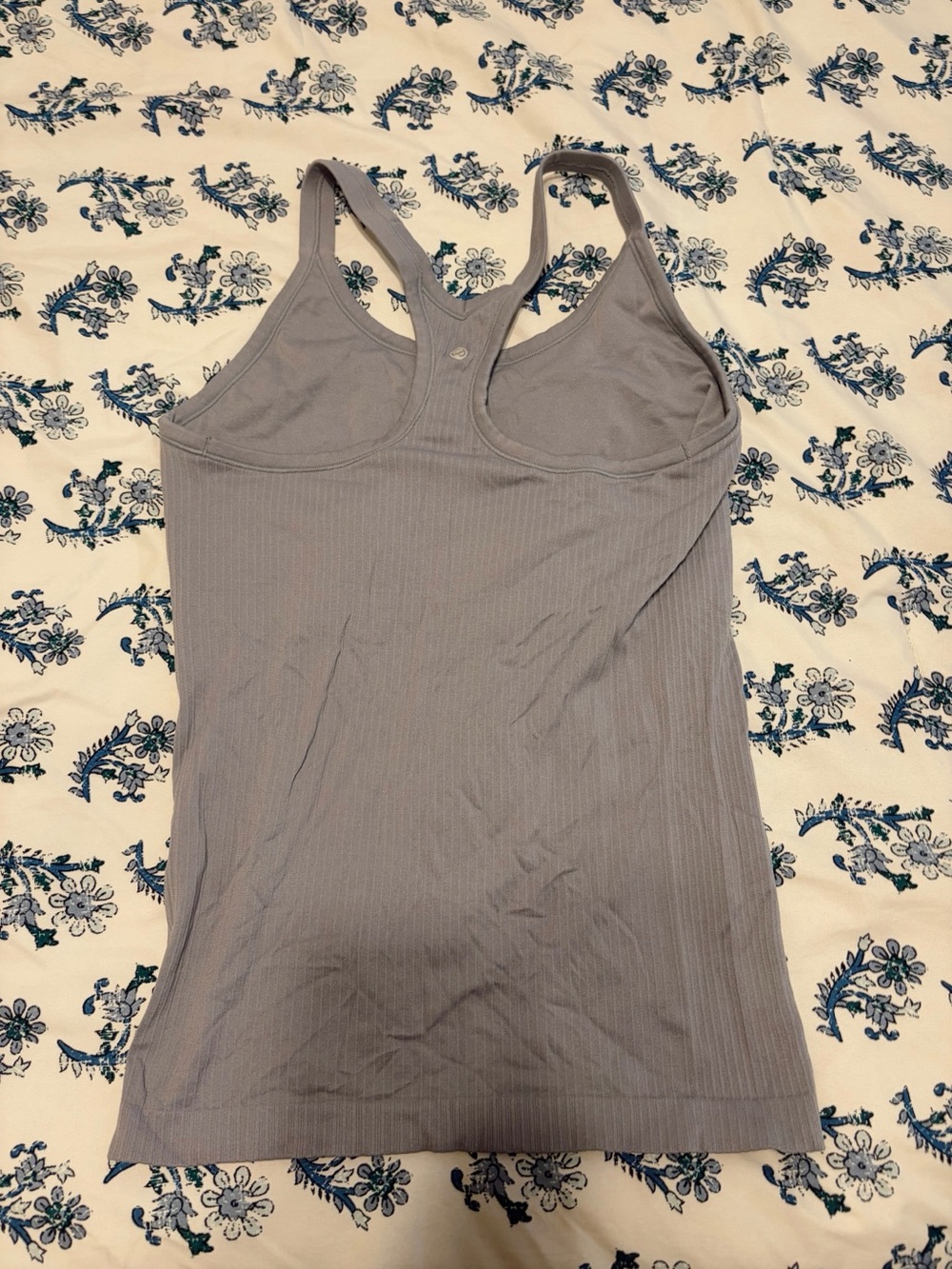 Amazon Women’s Ribbed Racerback Tank Top - Light Gray - Picture 2 of 2